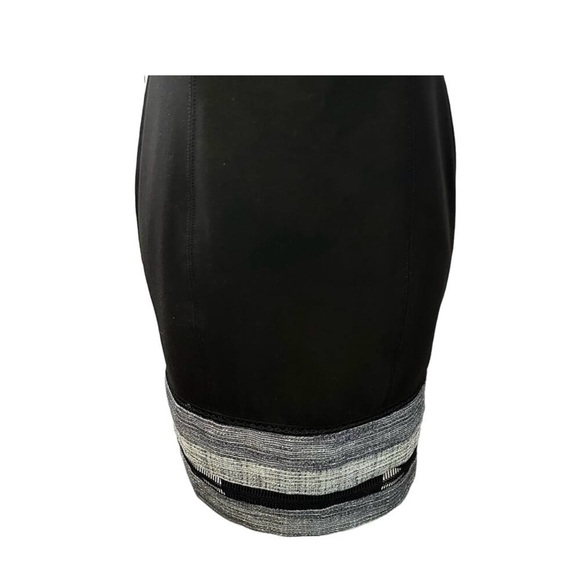 WHBM Black Dress w/ Gray Tweed Trim Sz 4P - Picture 2 of 5